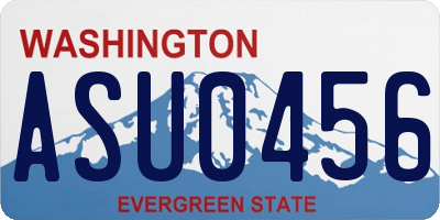 WA license plate ASU0456
