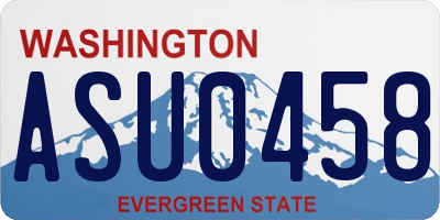 WA license plate ASU0458