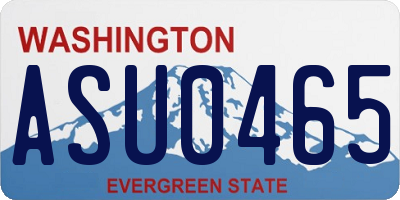 WA license plate ASU0465