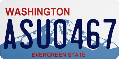 WA license plate ASU0467