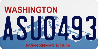 WA license plate ASU0493