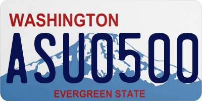 WA license plate ASU0500
