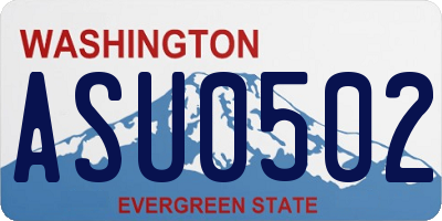 WA license plate ASU0502