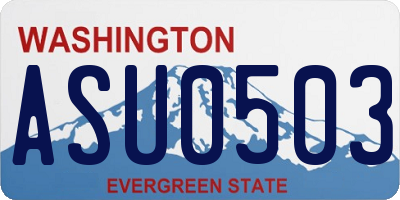 WA license plate ASU0503
