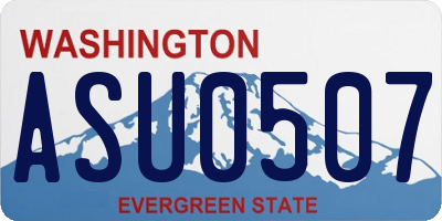 WA license plate ASU0507
