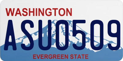 WA license plate ASU0509