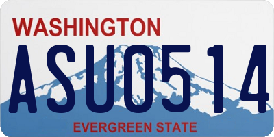 WA license plate ASU0514