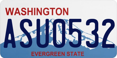 WA license plate ASU0532