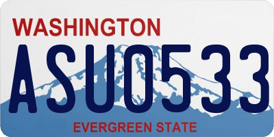 WA license plate ASU0533