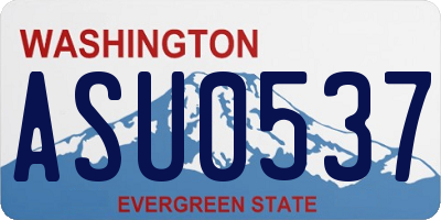 WA license plate ASU0537