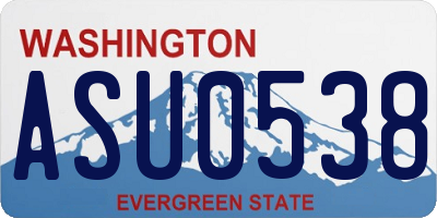 WA license plate ASU0538