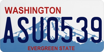 WA license plate ASU0539