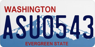 WA license plate ASU0543