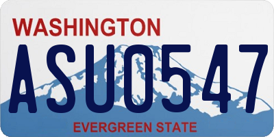 WA license plate ASU0547