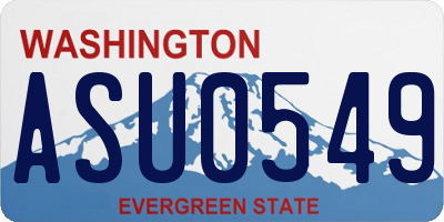 WA license plate ASU0549