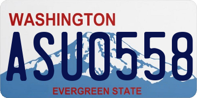 WA license plate ASU0558