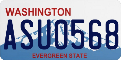 WA license plate ASU0568
