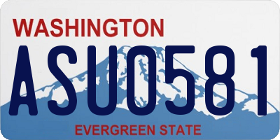 WA license plate ASU0581