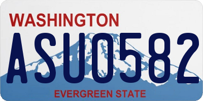 WA license plate ASU0582