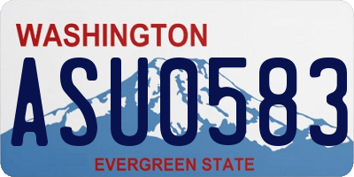 WA license plate ASU0583