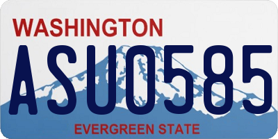 WA license plate ASU0585