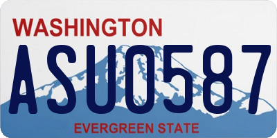WA license plate ASU0587