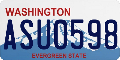 WA license plate ASU0598
