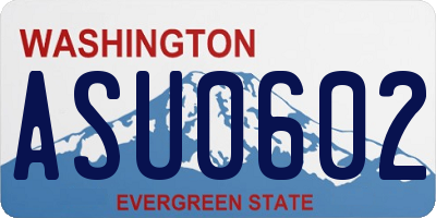 WA license plate ASU0602