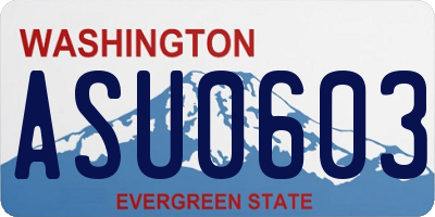 WA license plate ASU0603