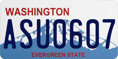 WA license plate ASU0607