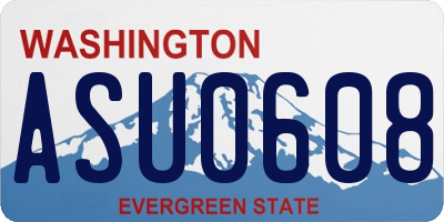 WA license plate ASU0608