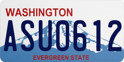 WA license plate ASU0612