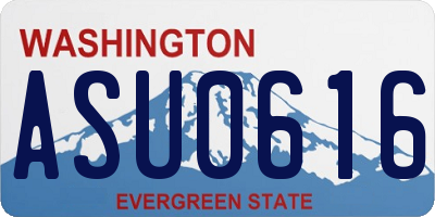 WA license plate ASU0616