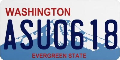 WA license plate ASU0618