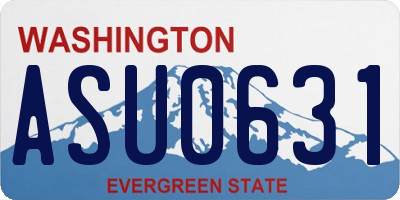 WA license plate ASU0631