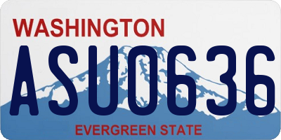 WA license plate ASU0636