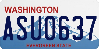 WA license plate ASU0637