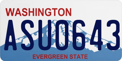 WA license plate ASU0643