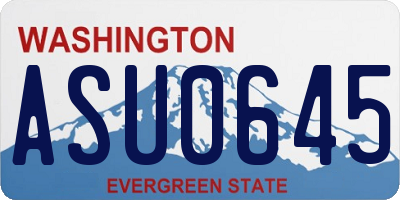 WA license plate ASU0645