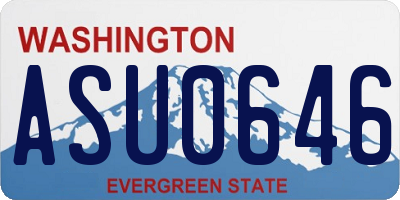 WA license plate ASU0646