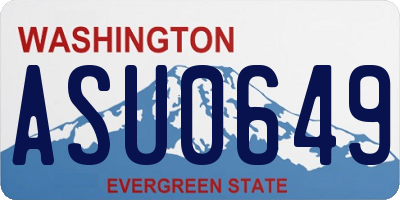 WA license plate ASU0649