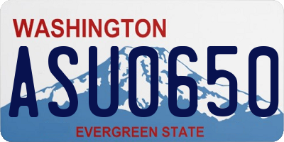 WA license plate ASU0650