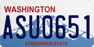 WA license plate ASU0651