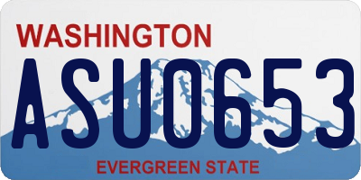 WA license plate ASU0653