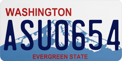 WA license plate ASU0654