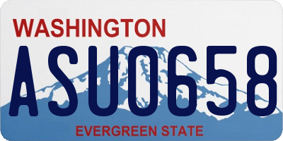 WA license plate ASU0658