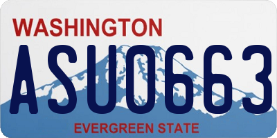 WA license plate ASU0663