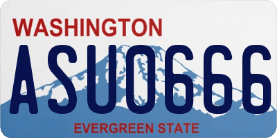 WA license plate ASU0666