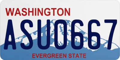 WA license plate ASU0667