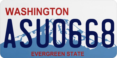 WA license plate ASU0668
